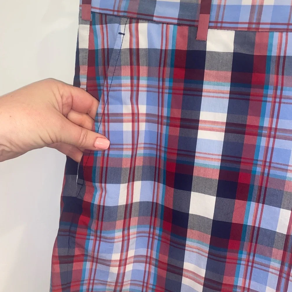 Brooks Brothers Men’s Red Blue Plaid Shorts | W34 | 9” Inseam - Picture 4 of 13